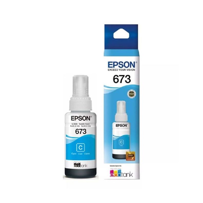 Botella de Tinta Epson T673 70ml pág. 2.200 Cyan T673220-AL-0