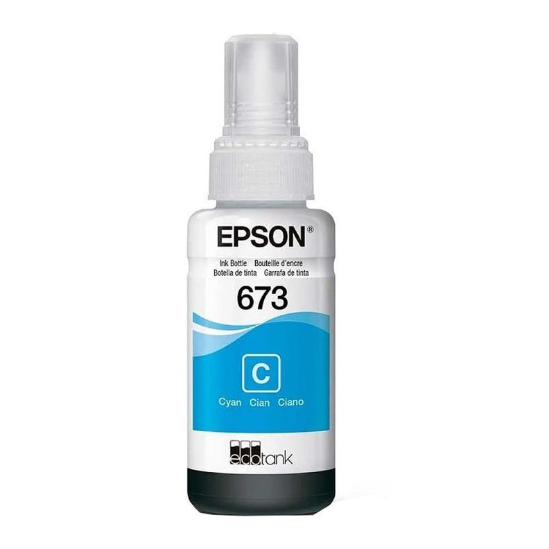 Botella de Tinta Epson T673 70ml pág. 2.200 Cyan T673220-AL-1