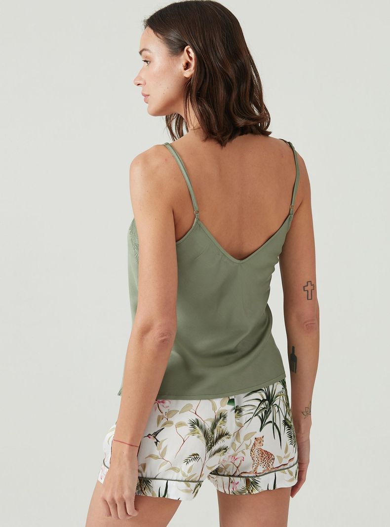 Pijama de Mujer Adela Short Verde-3