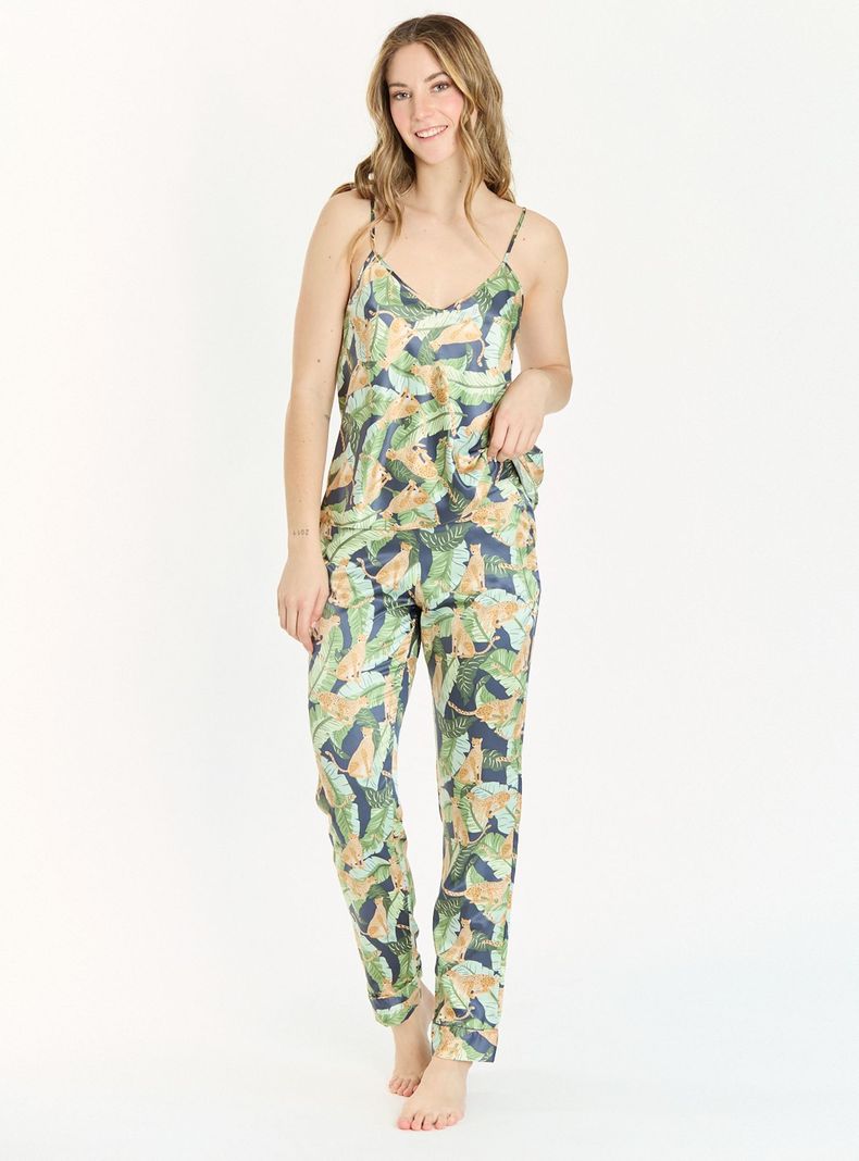 Pijama de Mujer Lisboa Nacional Azul Estampado-0