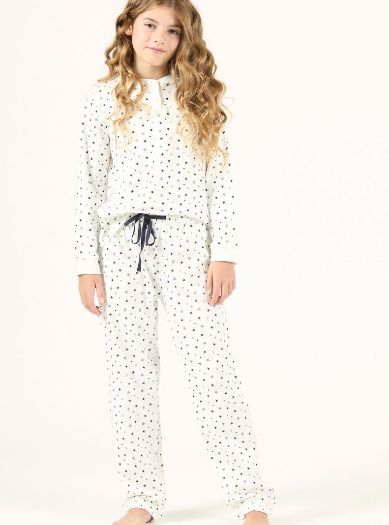 Pijama de Niña Puño Blanco-0