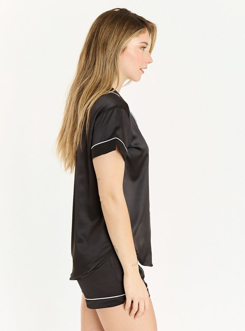 Pijama de Mujer Roma Short Negro-2