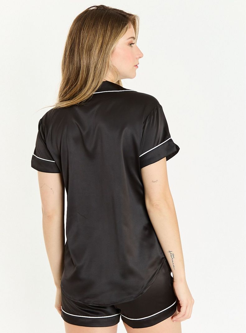 Pijama de Mujer Roma Short Negro-3