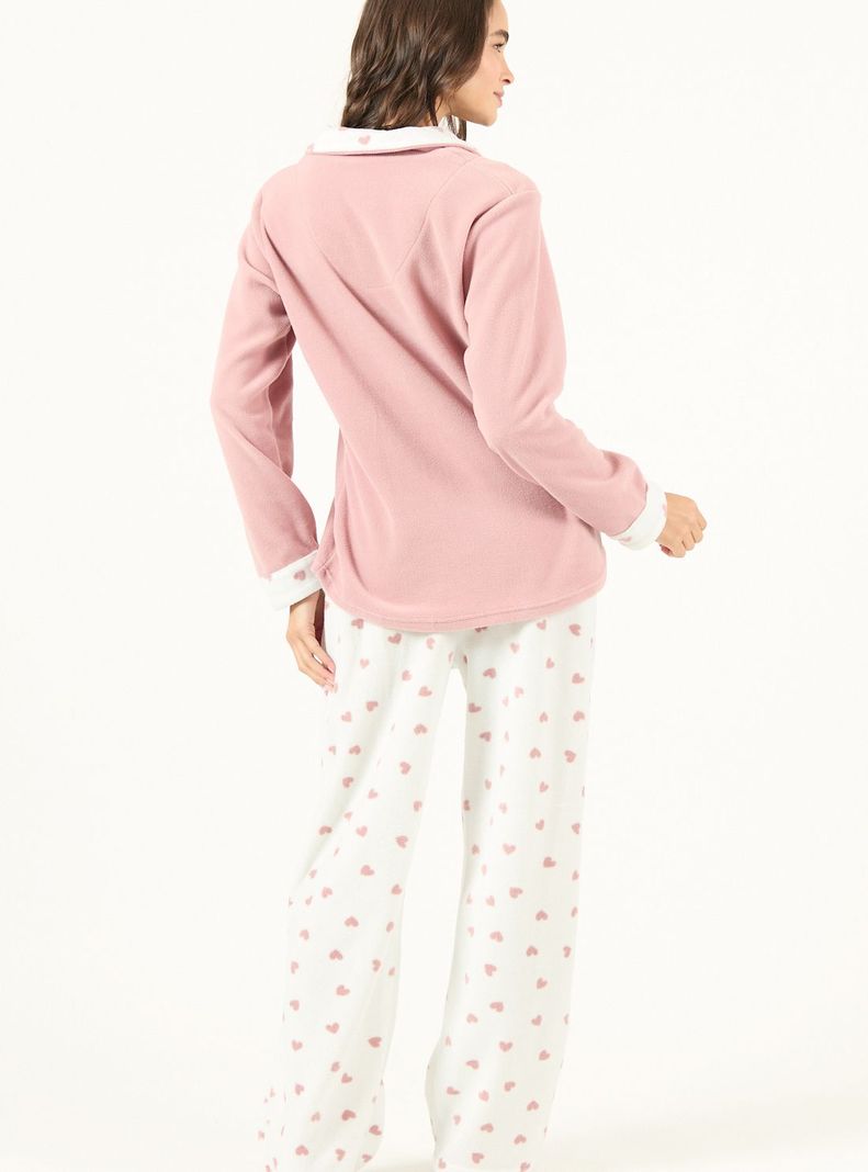 Pijama de Mujer Print Polar Malva-2