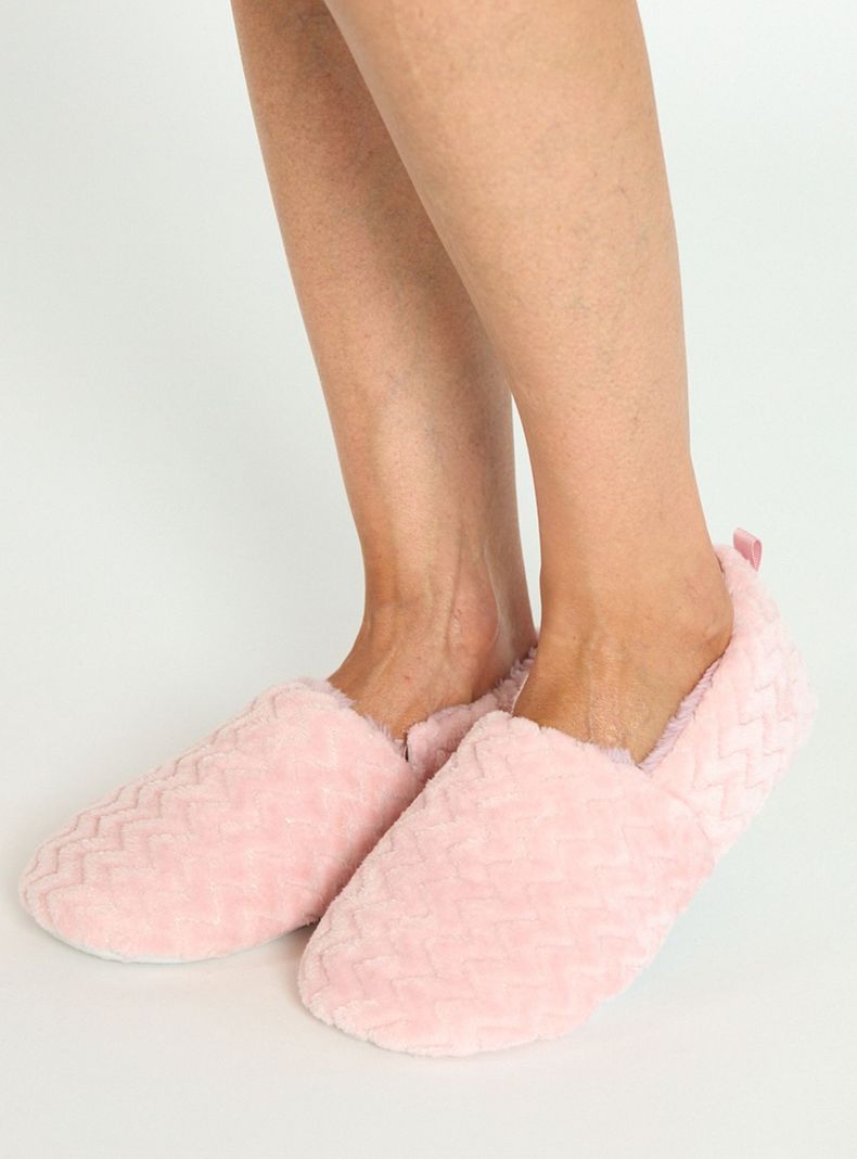 Pantufla de Mujer Zapatilla Chenille Rosado Claro-0