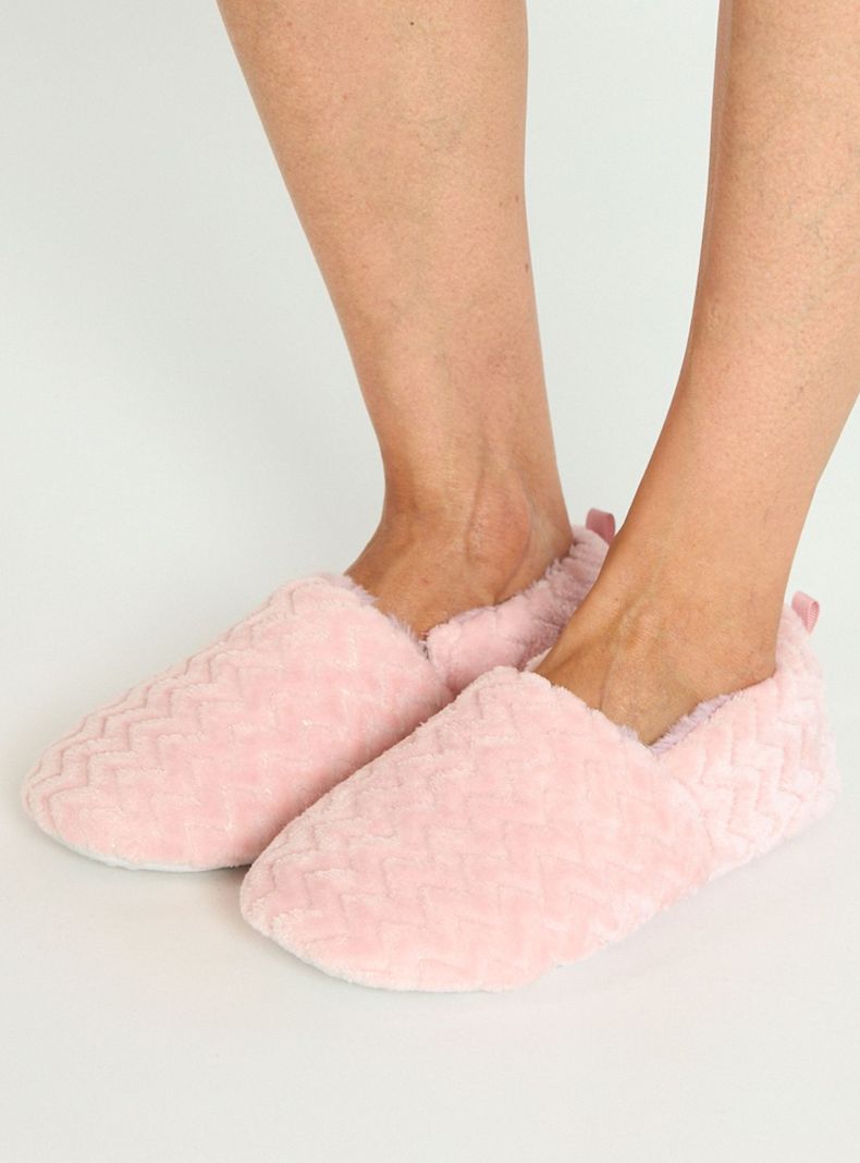 Pantufla de Mujer Zapatilla Chenille Rosado Claro-1