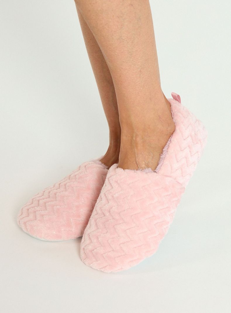 Pantufla de Mujer Zapatilla Chenille Rosado Claro-2