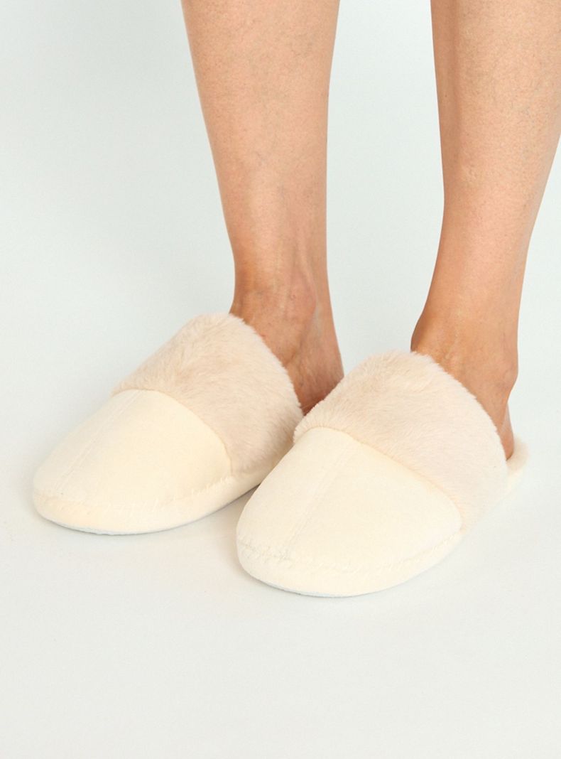 Pantufla de Mujer Zapatilla Gamuza Taupe Claro-1
