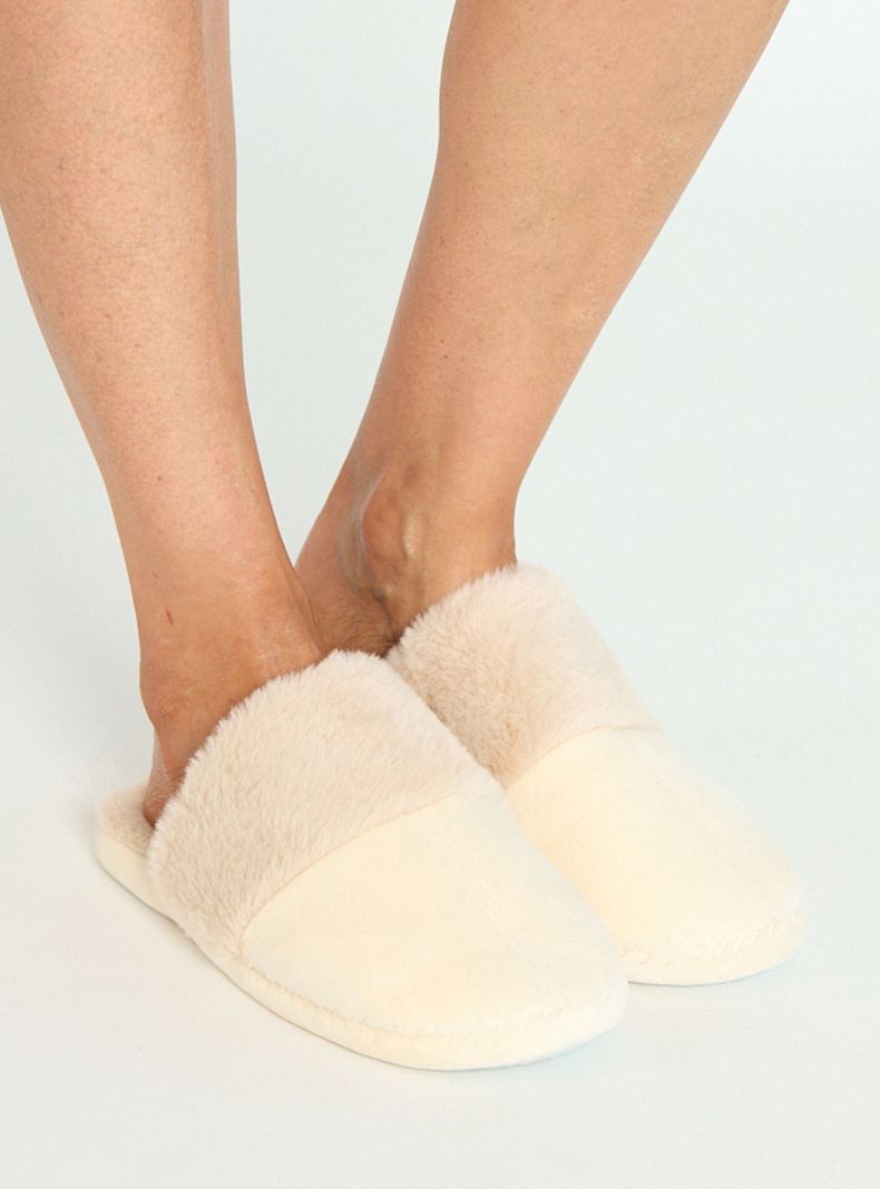 Pantufla de Mujer Zapatilla Gamuza Taupe Claro-2