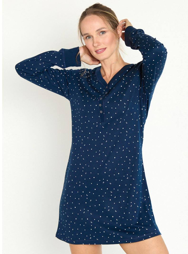 Camisa de Dormir Rocio Azul-1