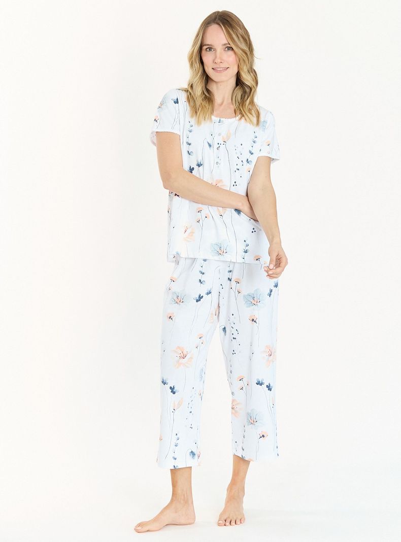 Pijama de Mujer New Cuore Blanco Flor-0