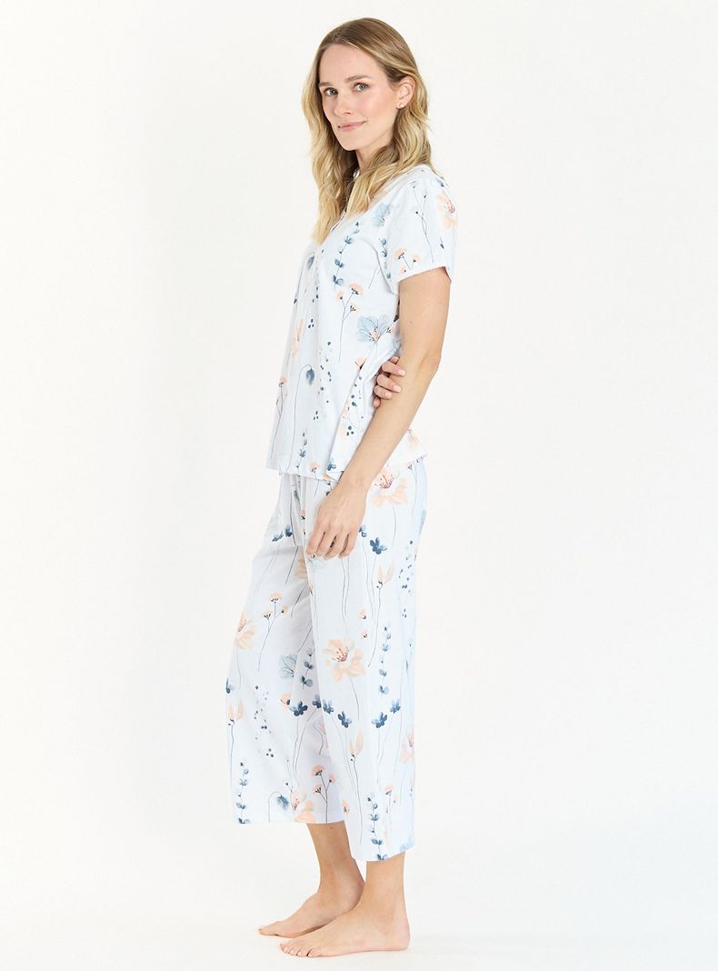 Pijama de Mujer New Cuore Blanco Flor-1