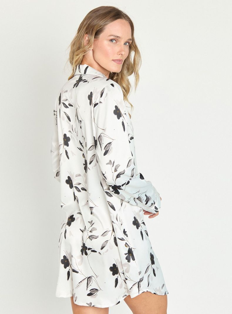 Camisa de Dormir Sport Manga Larga Ivory Estampado-3