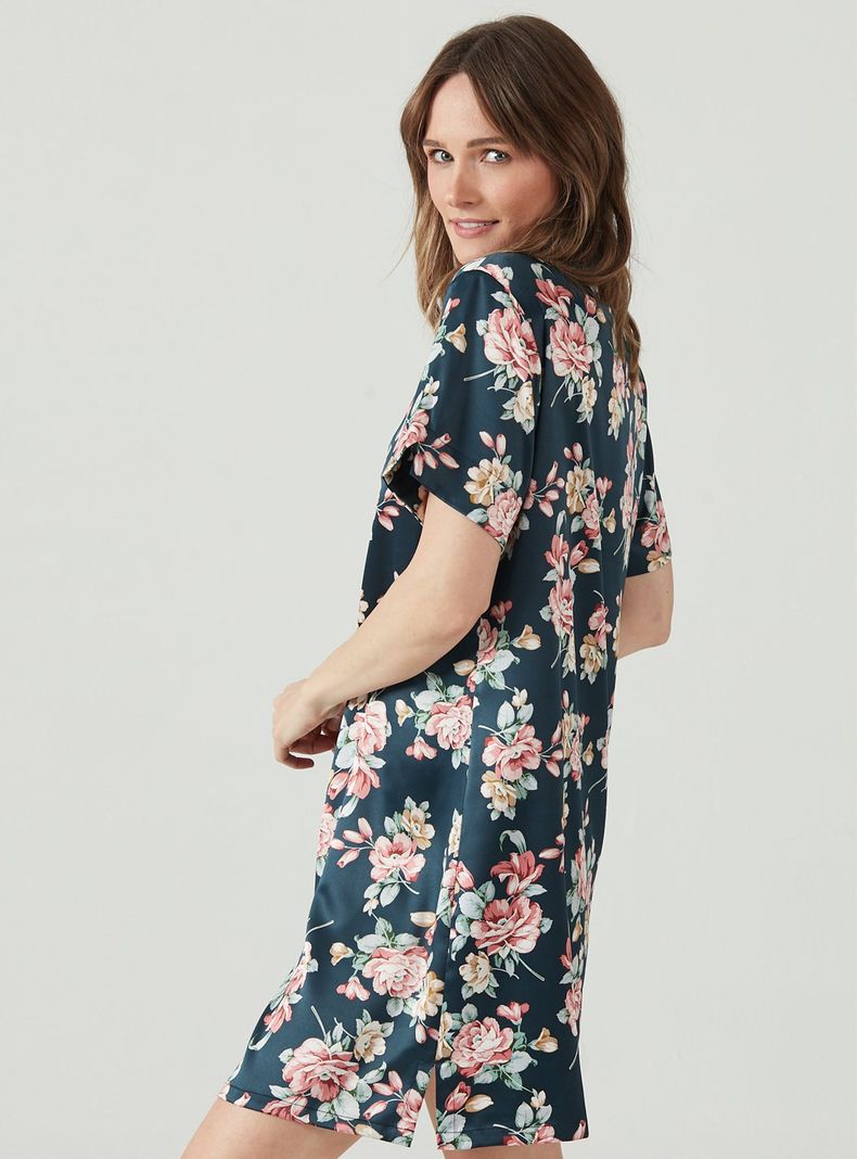 Camisa de Dormir Mao Azul Estampado-2
