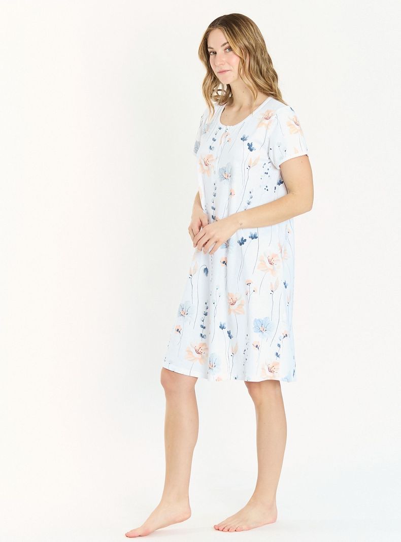 Camisa de Dormir New Cuore Blanco Flor-1