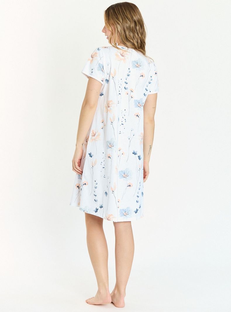 Camisa de Dormir New Cuore Blanco Flor-2