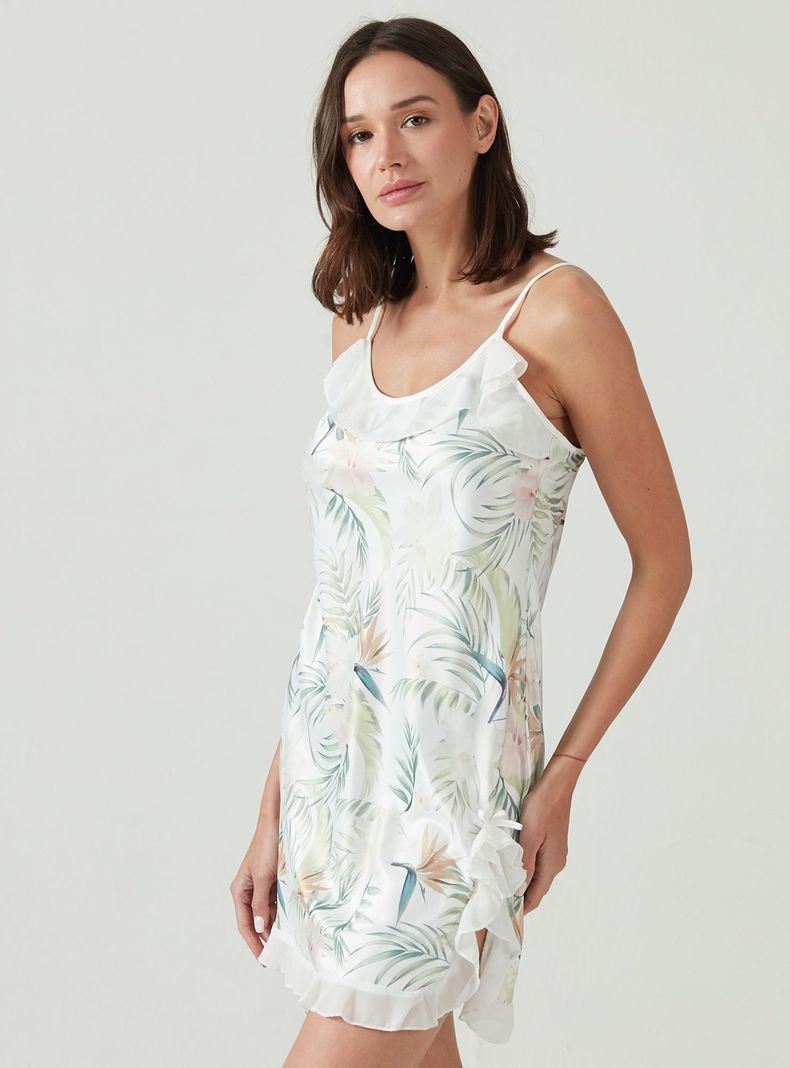 Camisa de Dormir Mini Vuelo Blanco Estampado-1