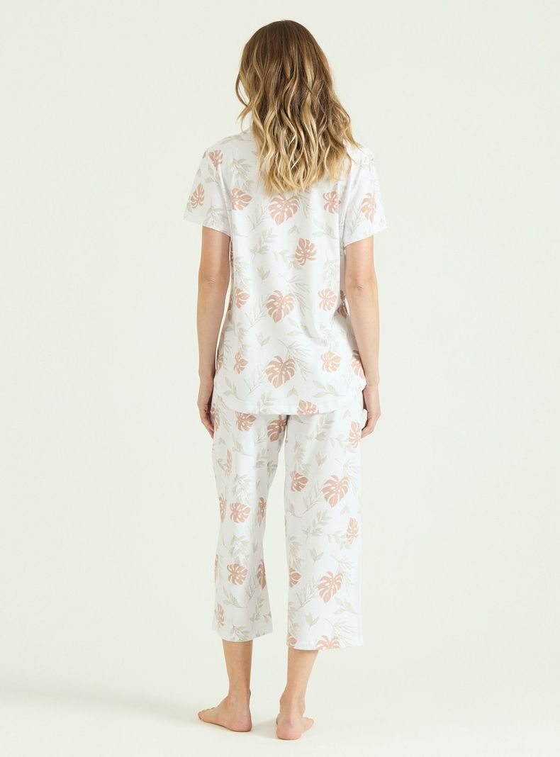 Pijama de Mujer Malinas Capri Blanco Estampado-3