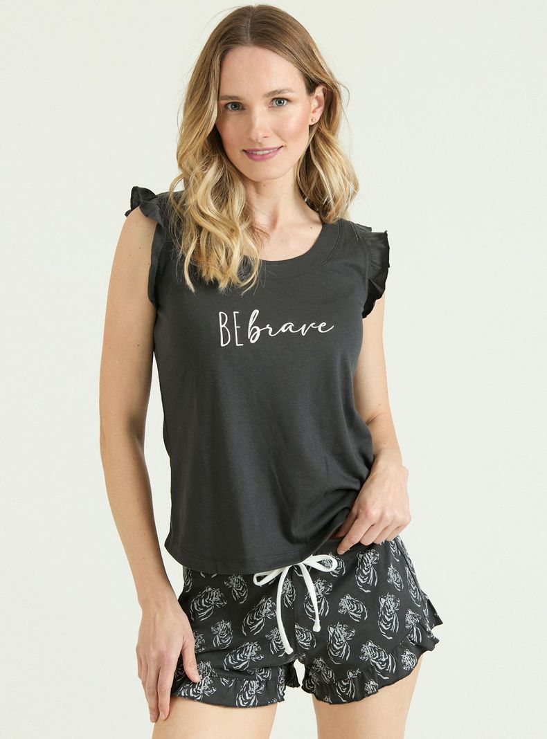 Pijama de Mujer Tokyo Charcoal-1