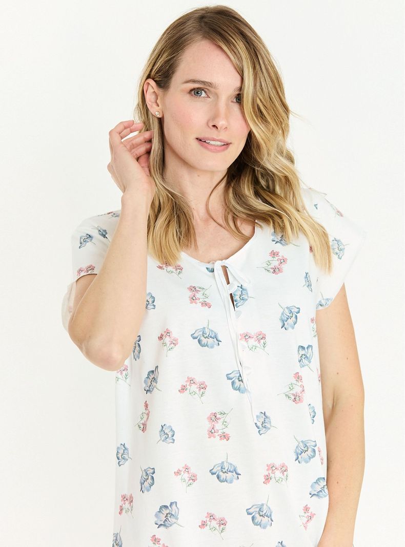 Camisa de Dormir Socorro Blanco Estampado-3