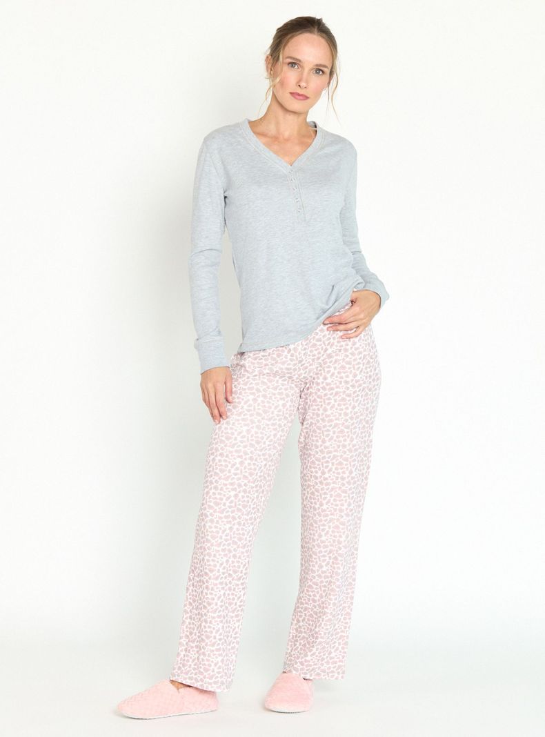 Pijama de Mujer Rocio Gris Melange-0