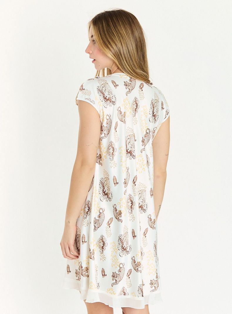 Camisa de Dormir Sesgo Beige Estampado-3