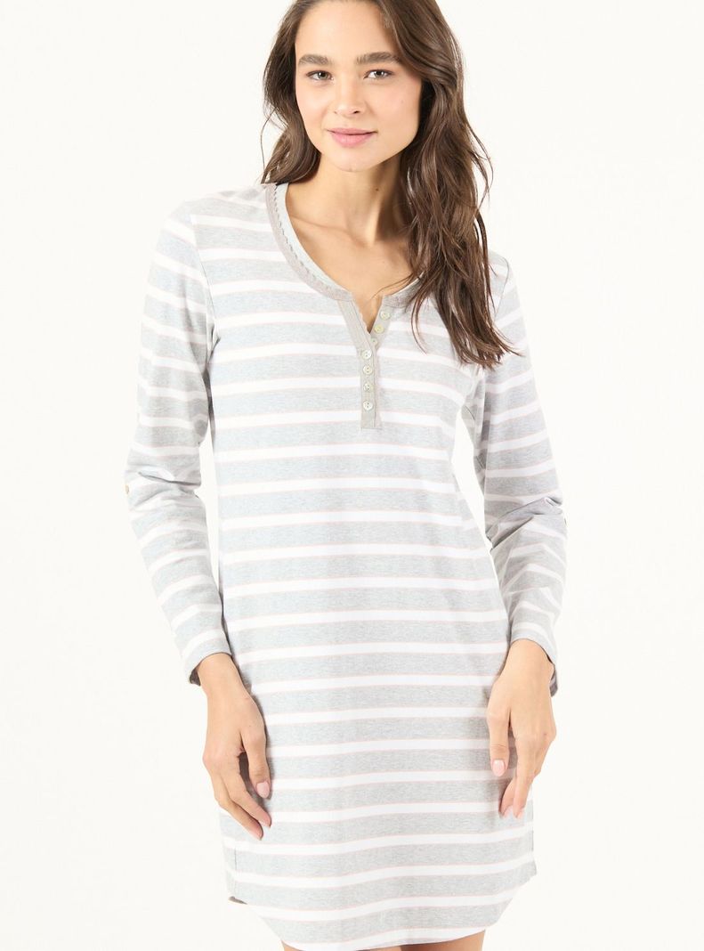 Camisa de Dormir Clara Gris-1