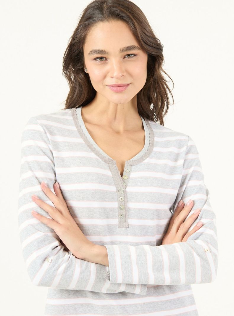 Camisa de Dormir Clara Gris-4