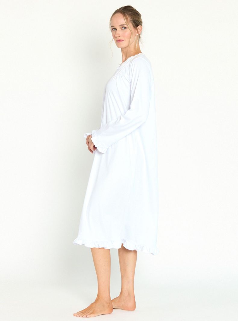 Camisa de Dormir Tradicional Luz Blanco-1