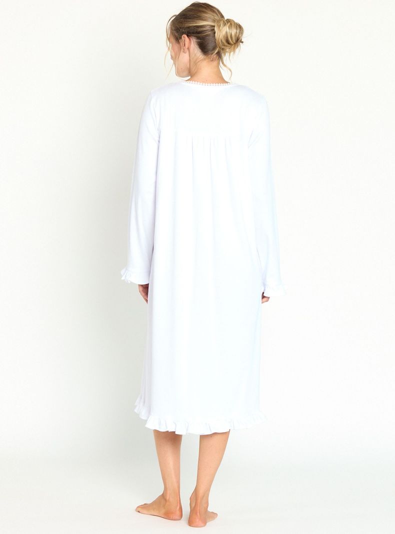 Camisa de Dormir Tradicional Luz Blanco-2