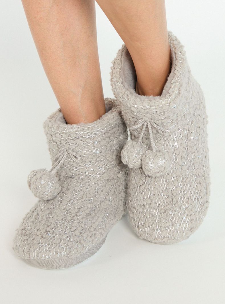 Pantufla de Mujer Bota Home Gris Claro-1