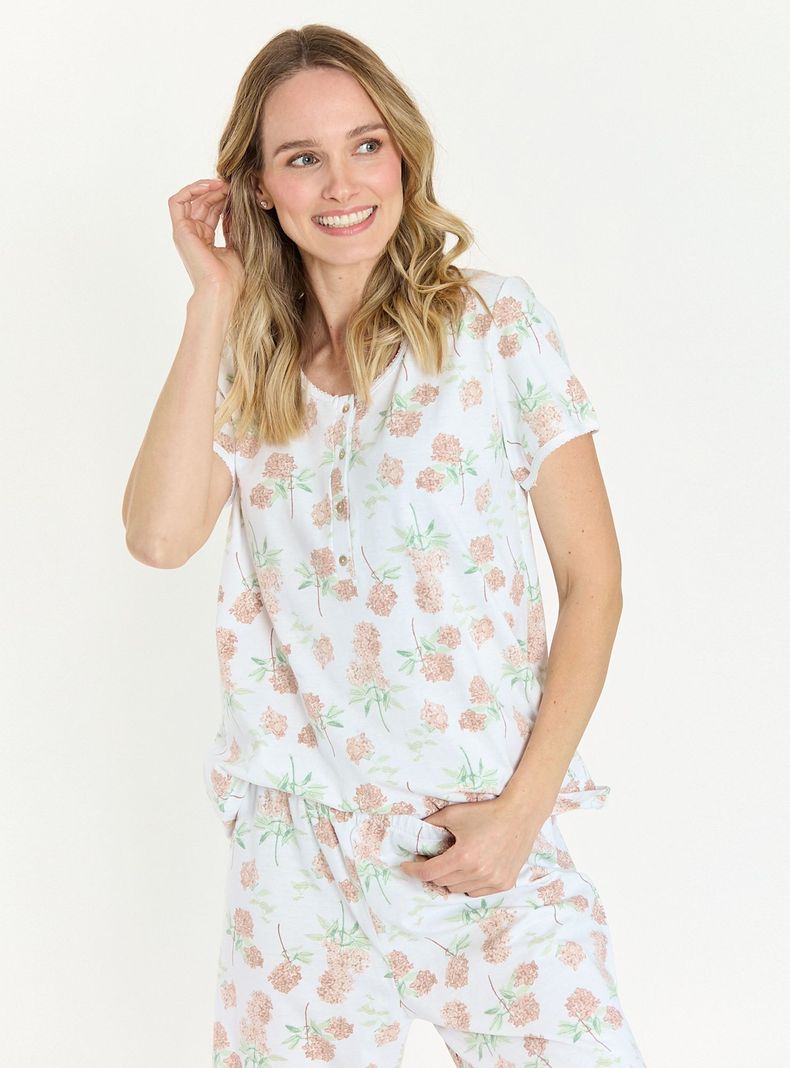 Pijama de Mujer New Cuore Blanco Estampado-3