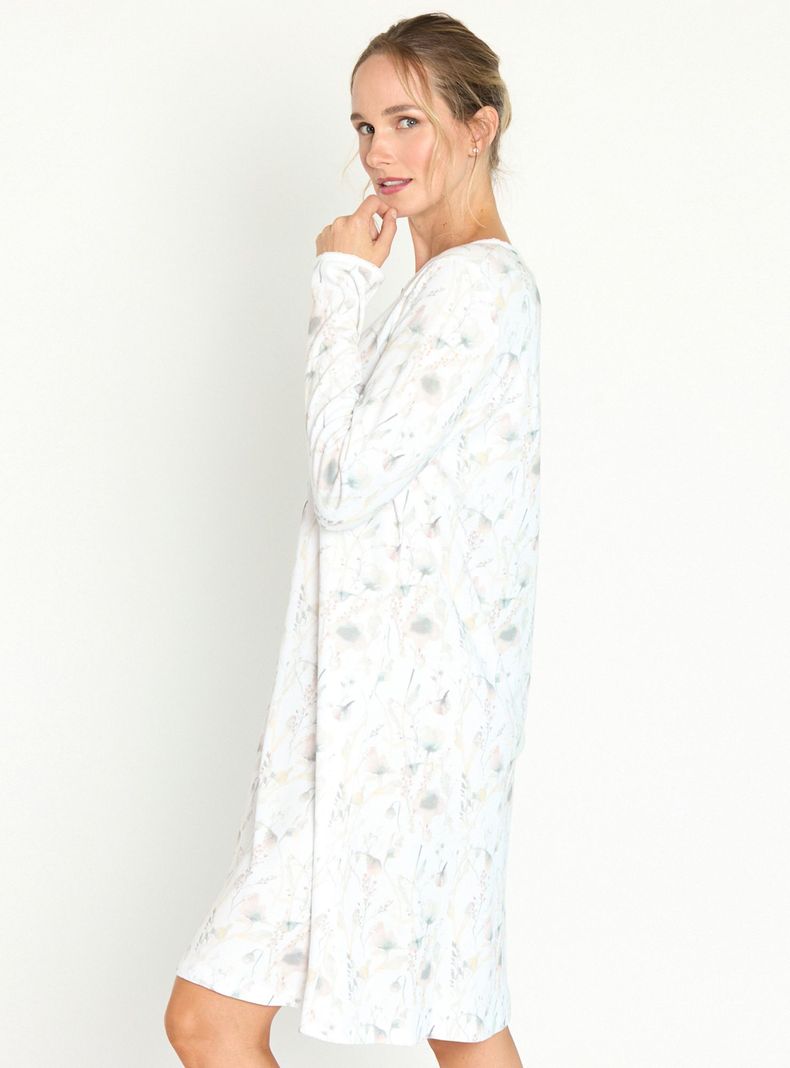 Camisa de Dormir Cuore Blanco Flor-2