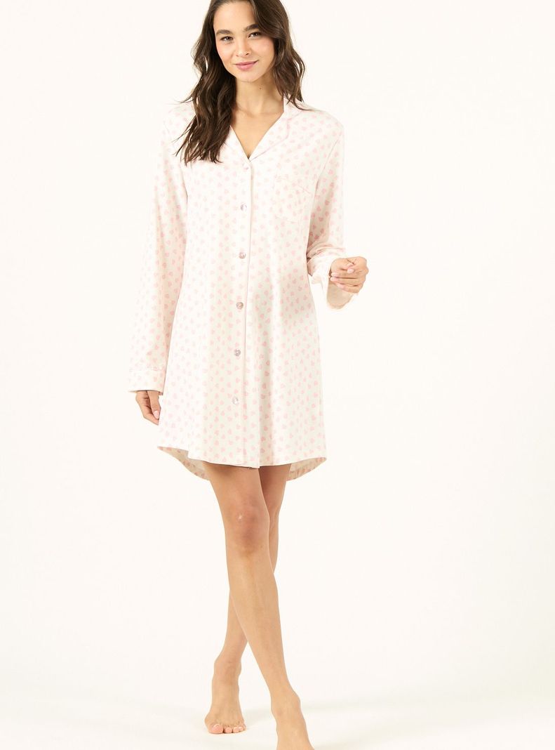 Camisa de Dormir Bruna Blanco Estampado-0
