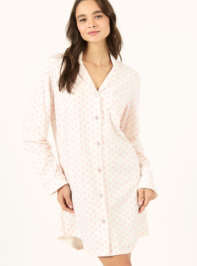 Camisa de Dormir Bruna Blanco Estampado-1