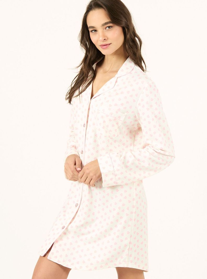 Camisa de Dormir Bruna Blanco Estampado-2