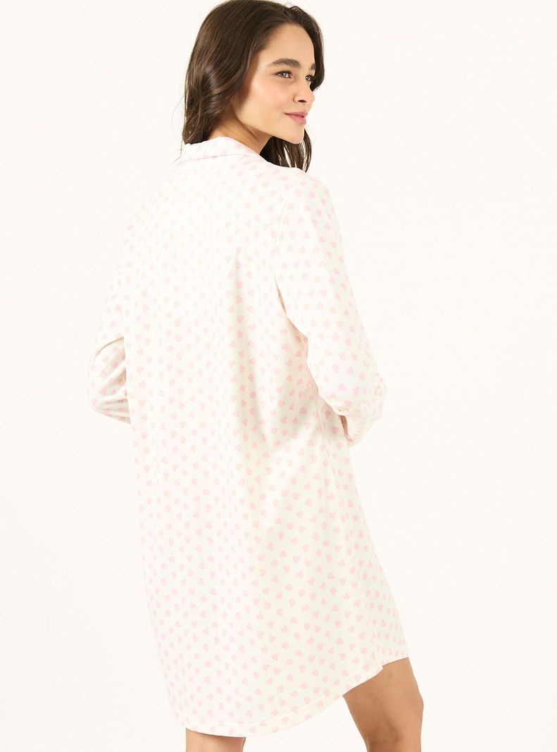 Camisa de Dormir Bruna Blanco Estampado-3