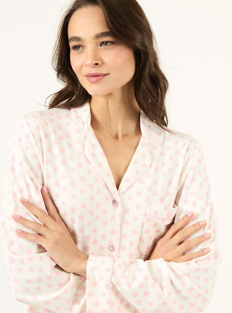 Camisa de Dormir Bruna Blanco Estampado-4