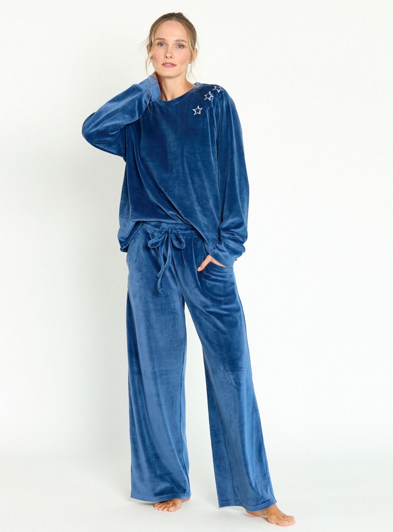 Pijama de Mujer Elisa Plush Azul-1