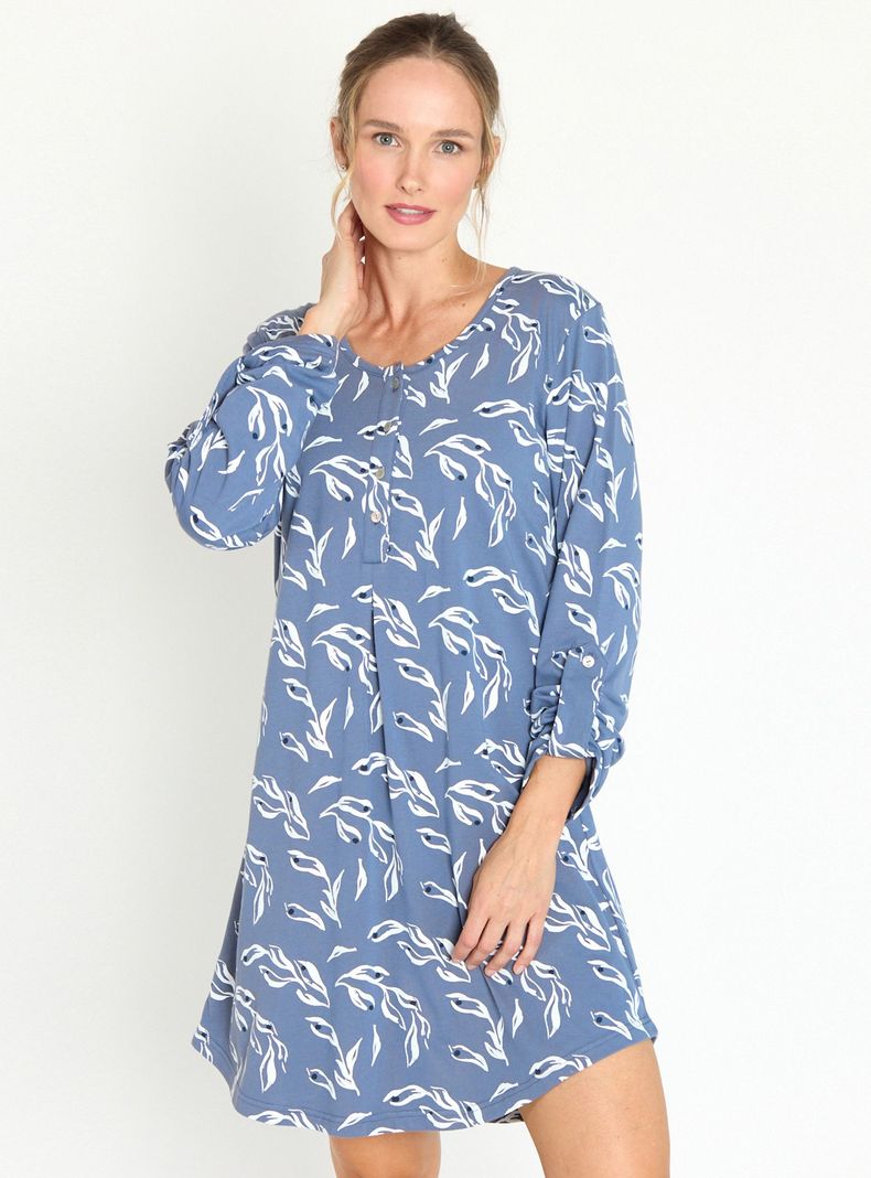Camisa Maternal Lia Azul Estampado-1