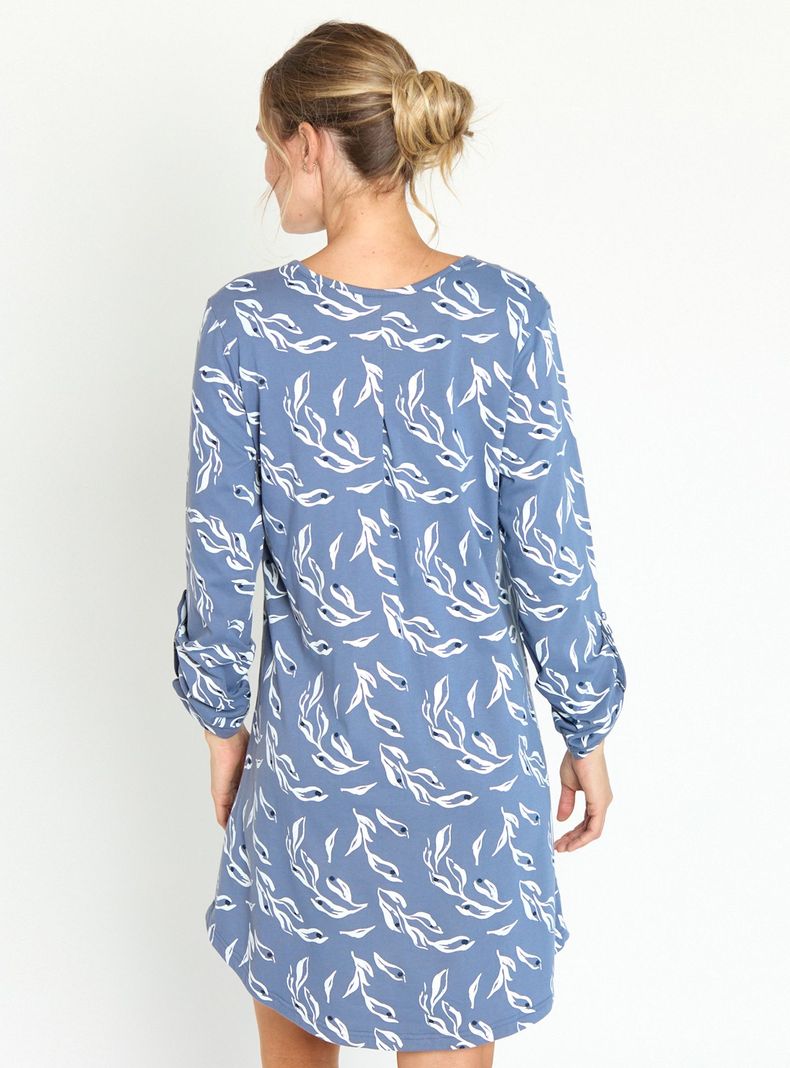 Camisa Maternal Lia Azul Estampado-3