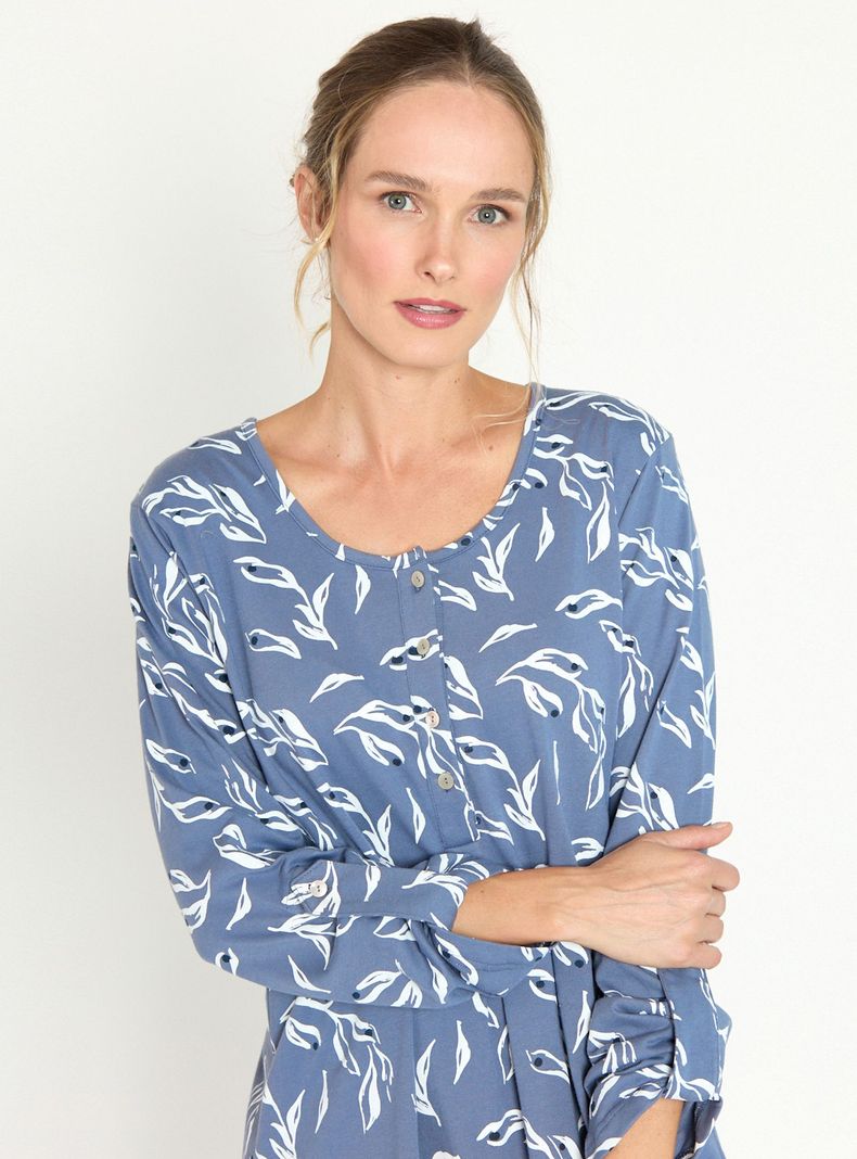 Camisa Maternal Lia Azul Estampado-4