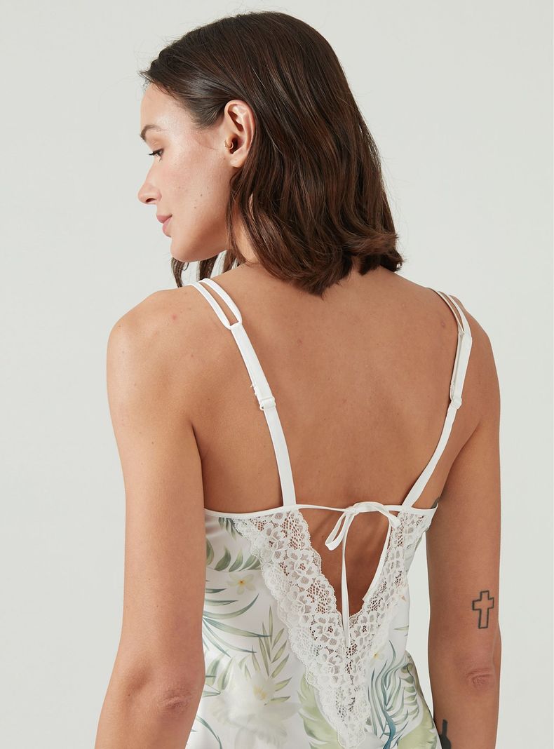 Pijama de Mujer Siena Short Blanco Estampado-4