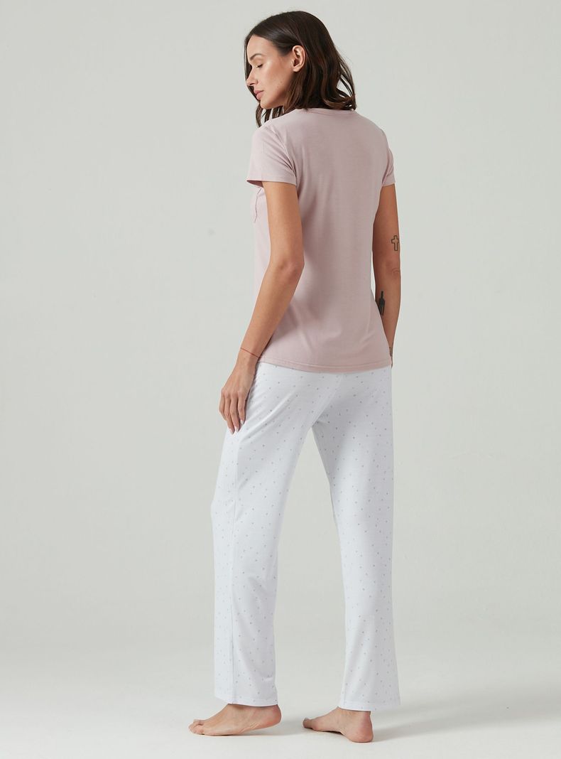 Pijama de Mujer Kate Pantalon Largo Rosado-2