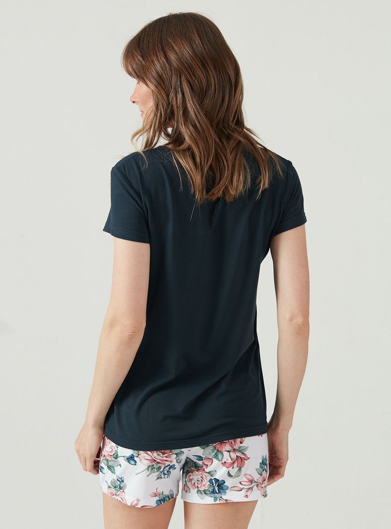 Pijama de Mujer Kate Short Azul-3