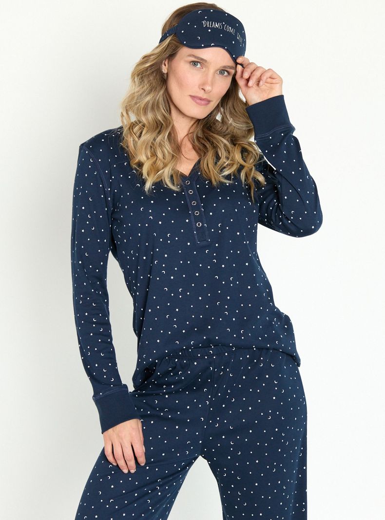 Pijama de Mujer Rocio Azul-3