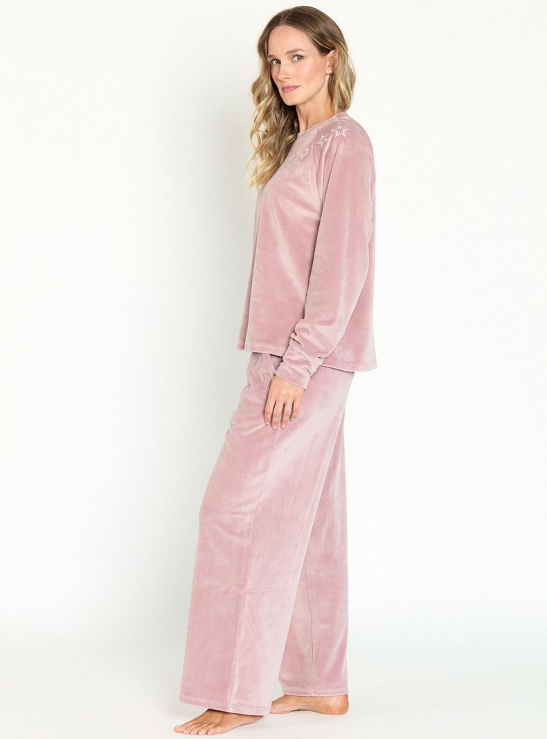 Pijama de Mujer Elisa Plush Malva-1