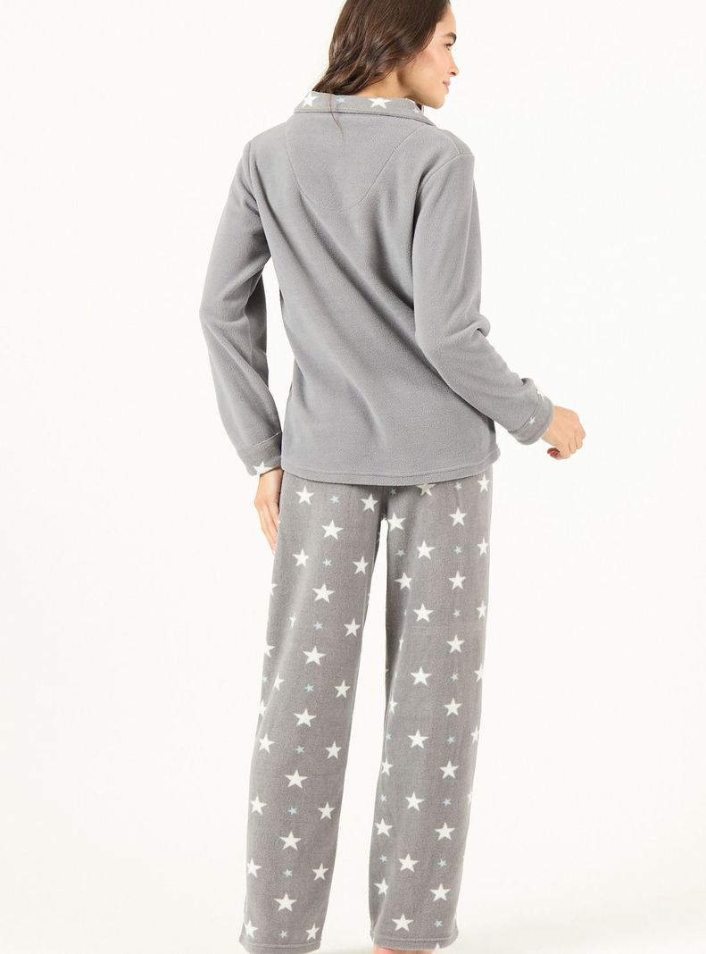 Pijama de Mujer Print Polar Gris-2