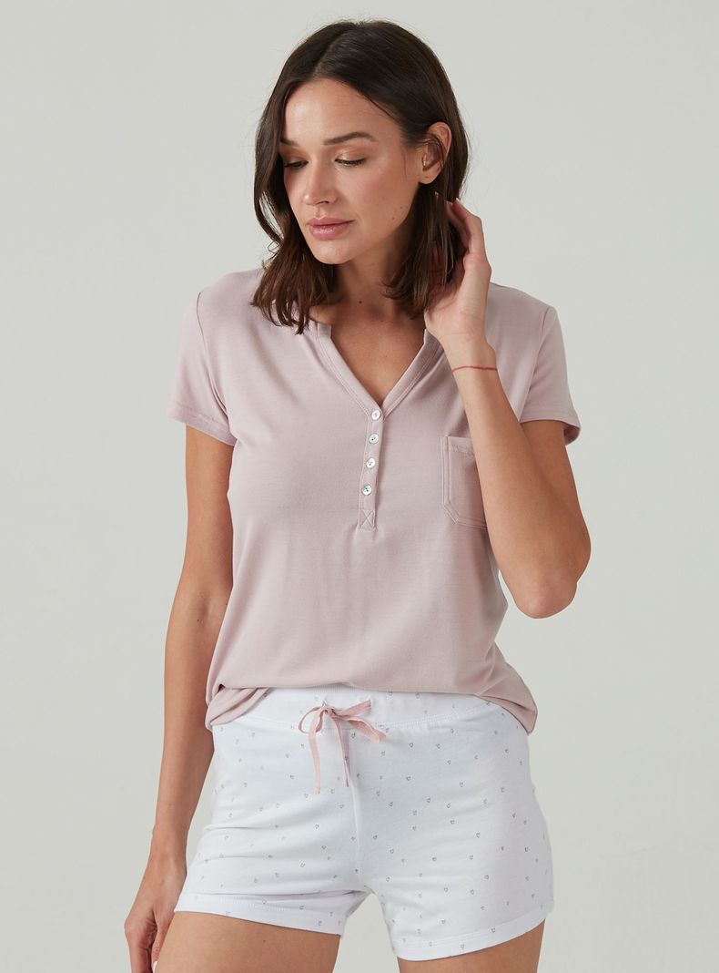 Pijama de Mujer Kate Short Rosado-1