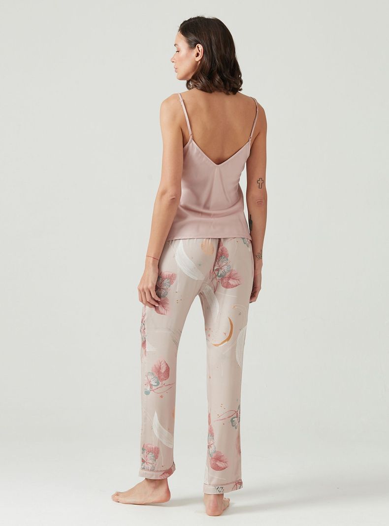 Pijama de Mujer Adela Pantalon Largo Rosado-2